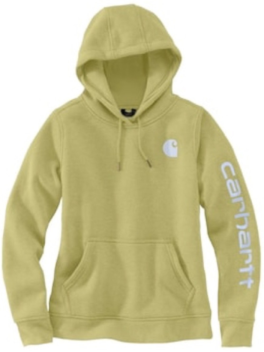 Carhartt Women's Olive Green Relaxed Fit Pullover Hoodie Logo Sleeve XS NWT - Picture 2 of 12